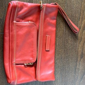 Longchamp leather clutch